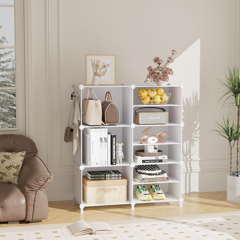 AWTATOS cube shelves configured for wardrobe organization in bedroom or closet
