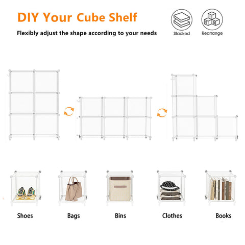 AWTATOS 6-cube unit fits neatly in bedrooms for clothes, toys, and books.