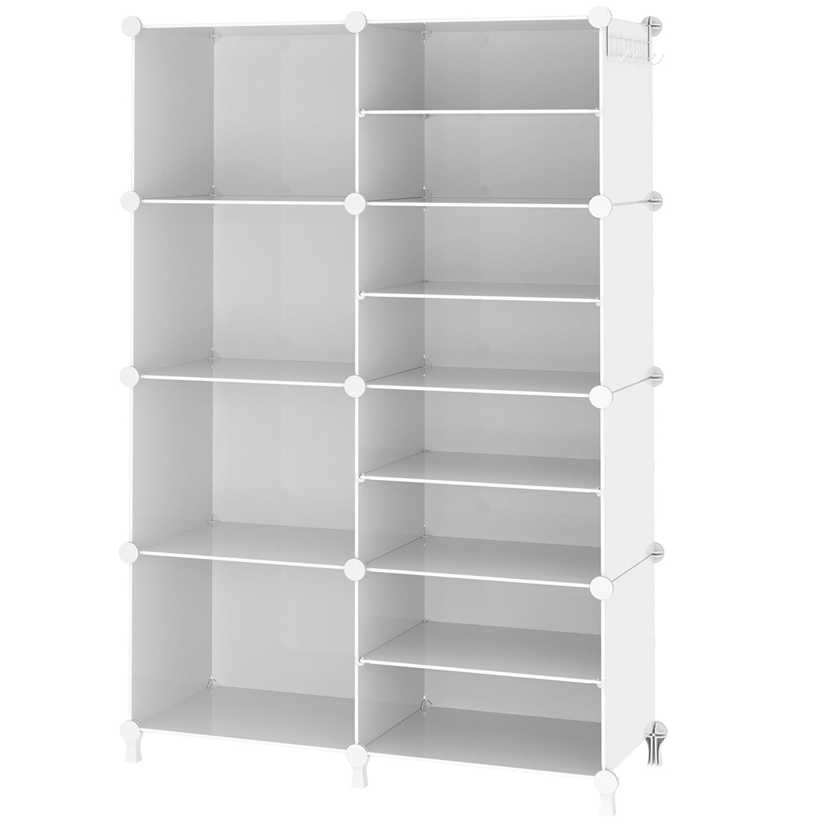 AWTATOS 8-cube closet organizer in white for clutter-free wardrobe storage.
