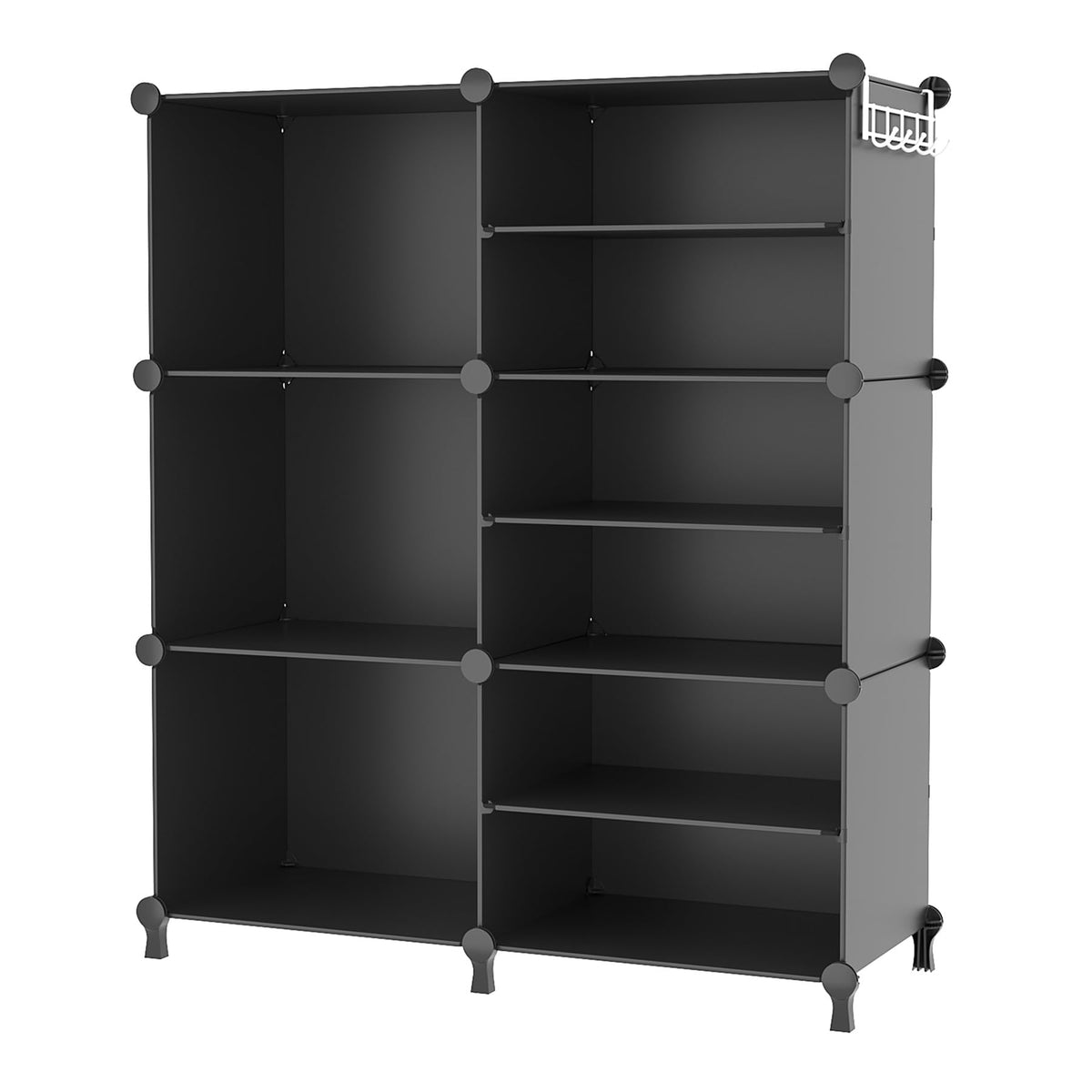 AWTATOS closet organizer in assembly shows modular storage for clothes and toys