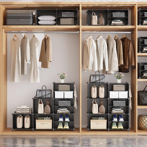 AWTATOS 6-cube unit in kids room keeps books and bins organized