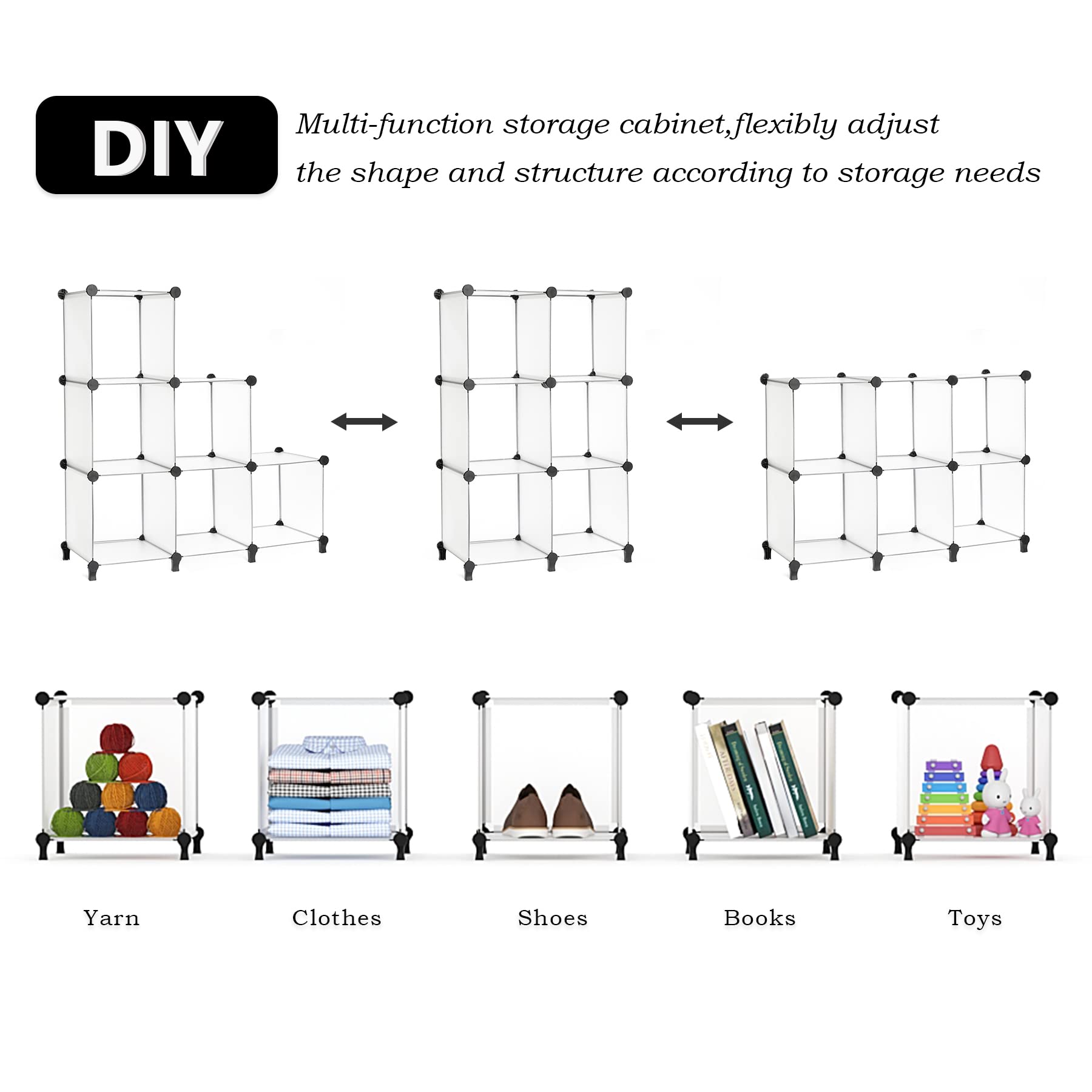 AWTATOS 6-cube unit used for kids' toy storage in a playroom.