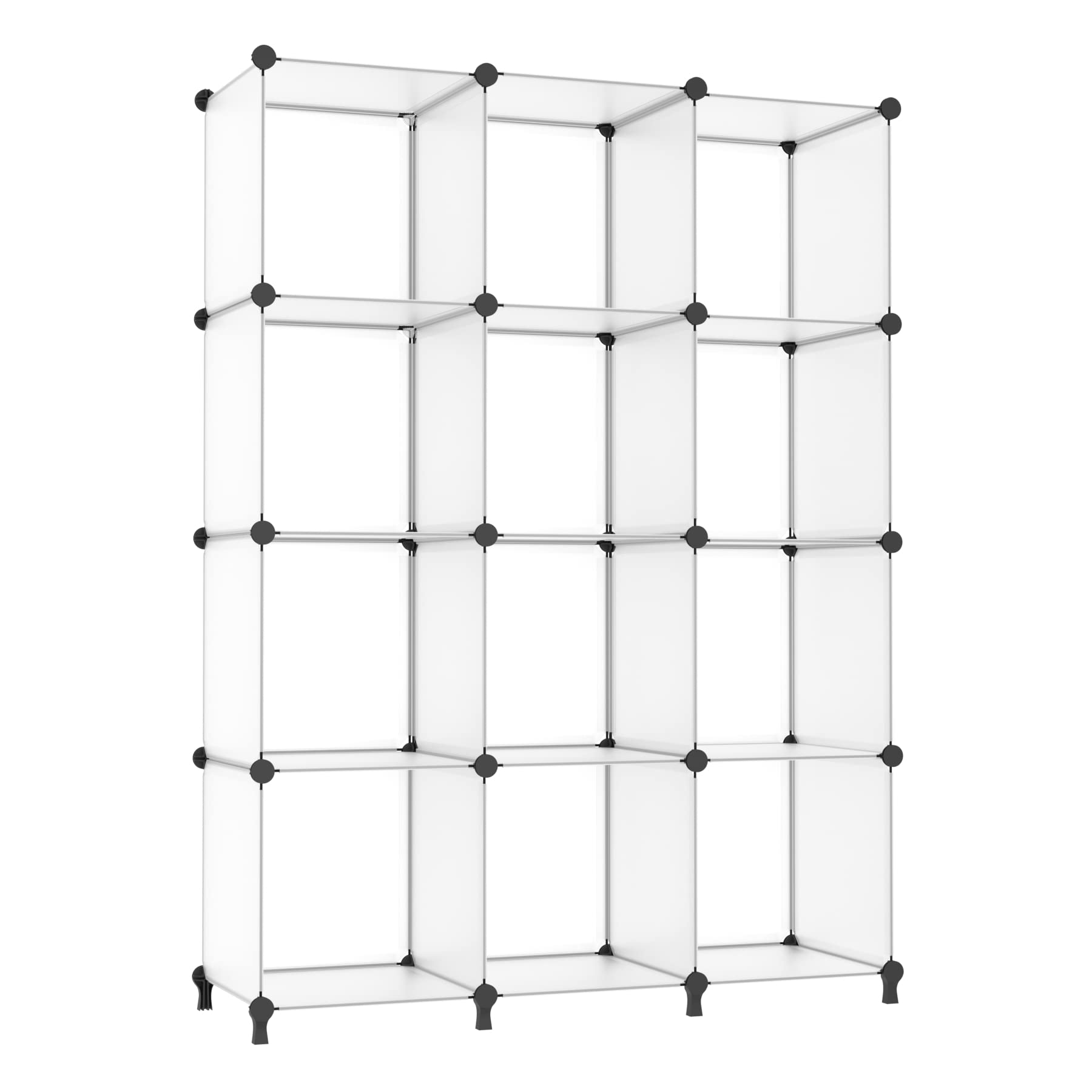 AWTATOS cube storage assembled as a 12-cube bookshelf for versatile home organization.