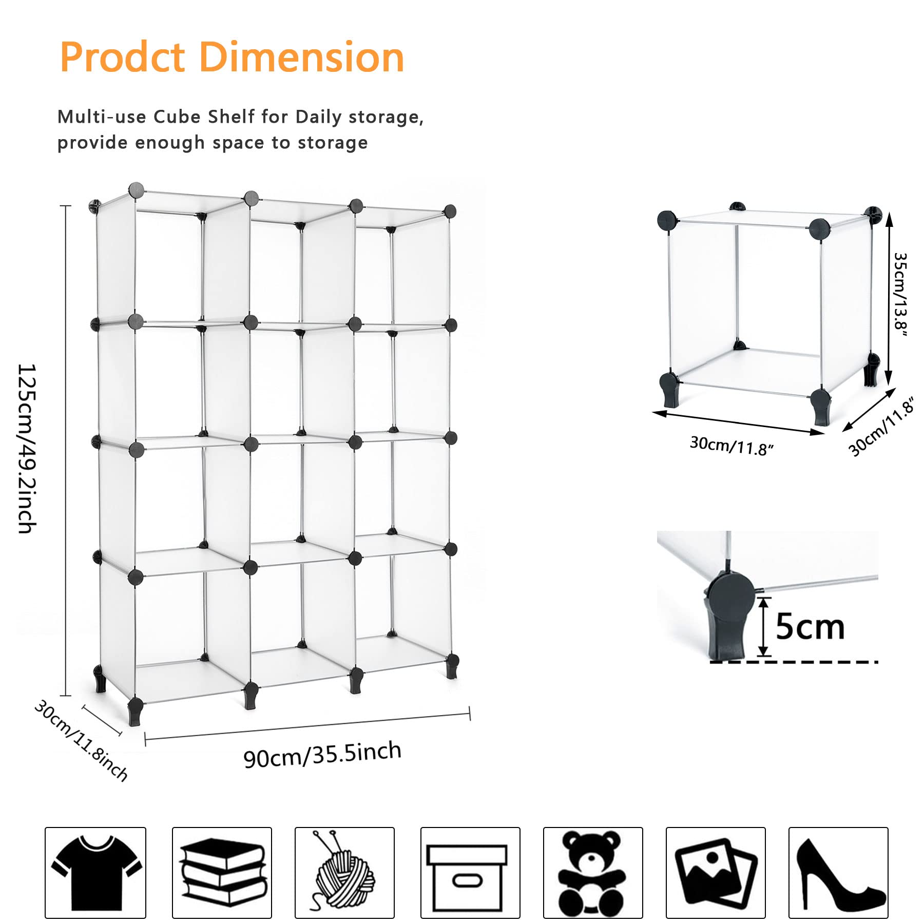 AWTATOS cube storage reveals thick PP panels and metal connectors for a sturdy setup.