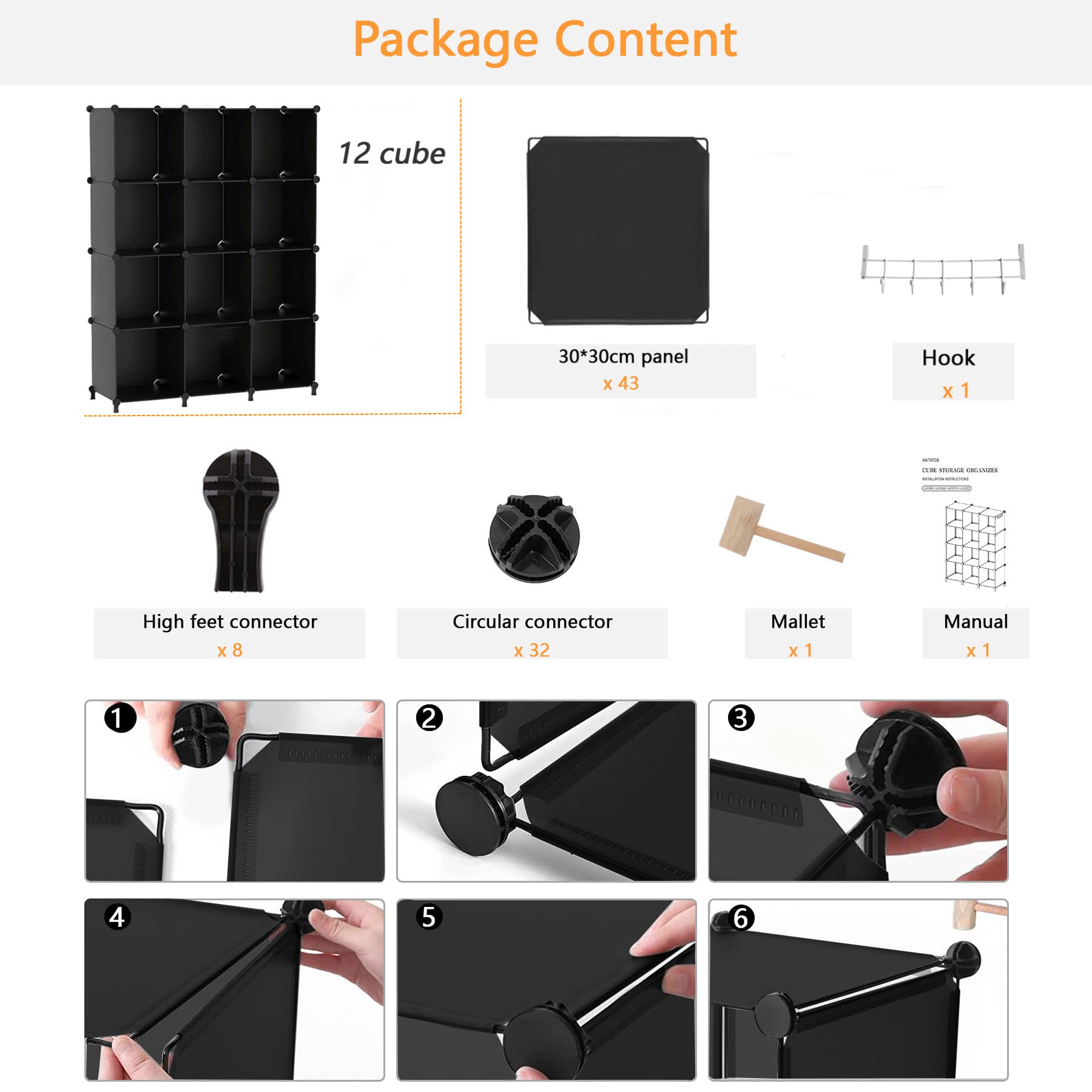 AWTATOS 12-cube organizer suits bedrooms, playrooms, and laundry areas.