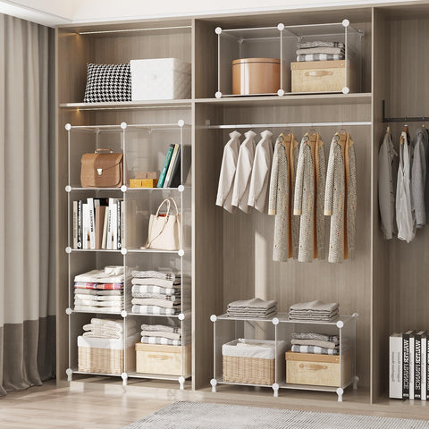 AWTATOS cube storage bedroom use highlights clear panels for easy visibility.