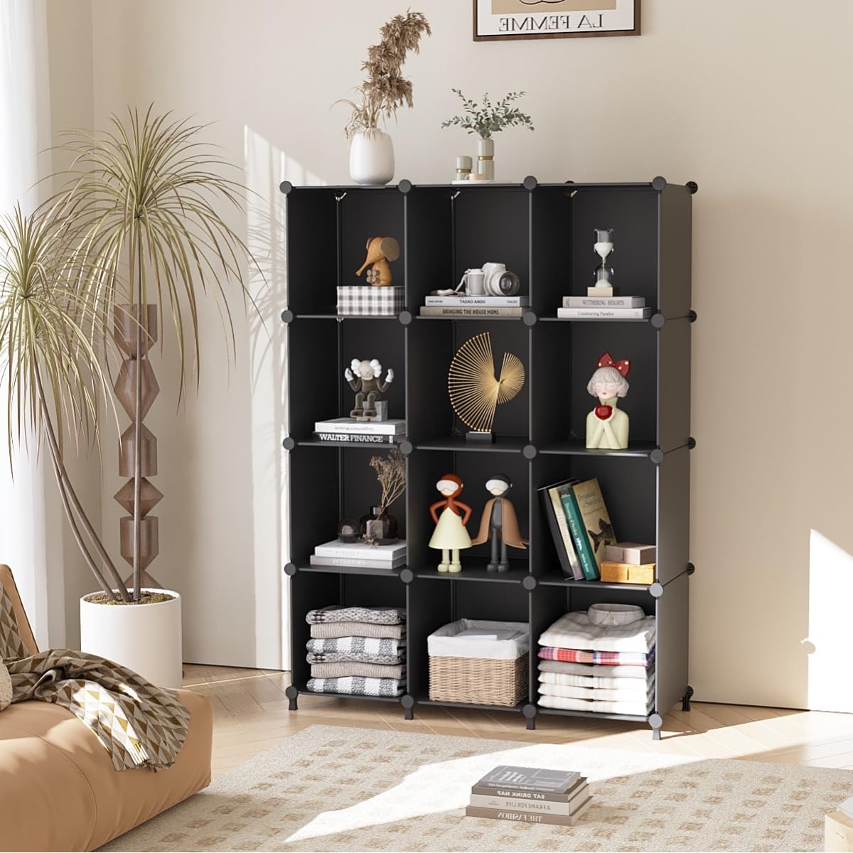 AWTATOS cube storage closet organization saves floor space with stacked units.
