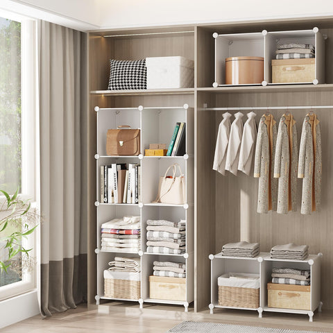 AWTATOS closet organizer keeping clothes tidy with modular shelves.