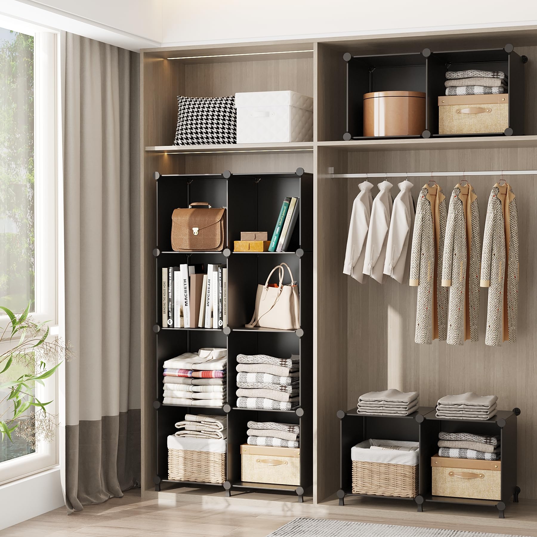 AWTATOS cube shelf used as living room bookshelf for tidy, accessible storage.