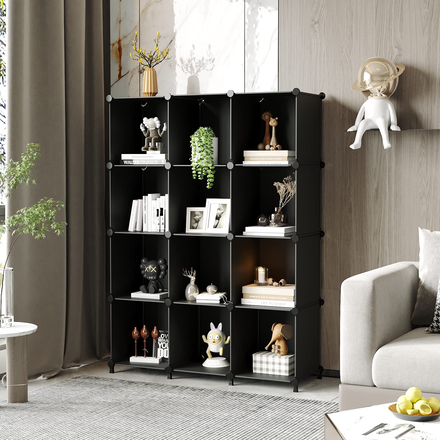 AWTATOS modular storage with metal anchors ensures secure, long-lasting stacked shelves.