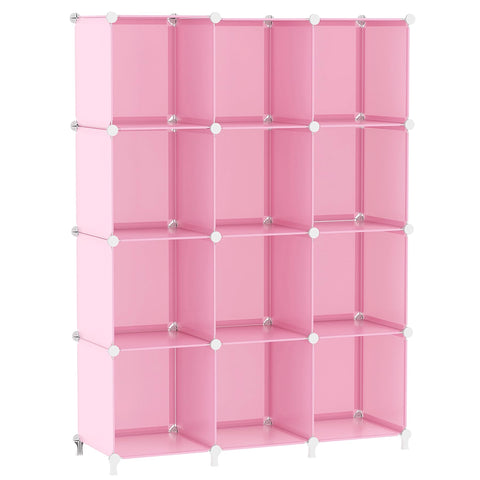 AWTATOS cube storage organizer pink, ideal for tidy toy and clothing storage.