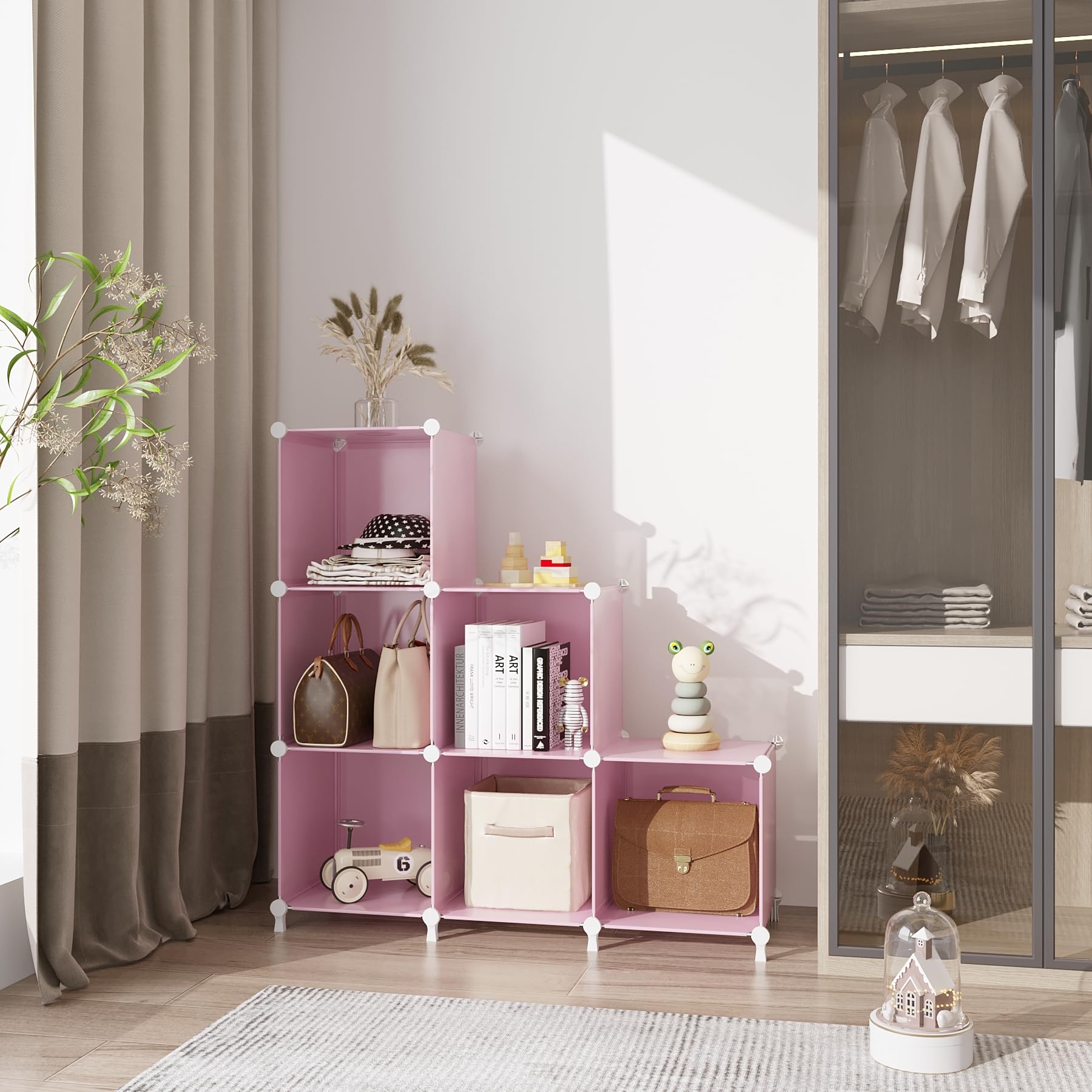 AWTATOS portable 6-cube unit ready for flexible closet organization