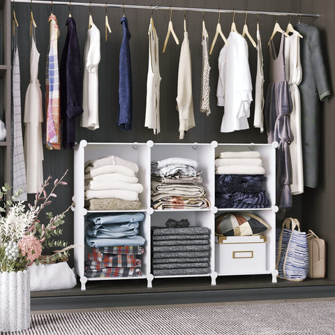 AWTATOS sturdy frame with high-load cubes supports daily essentials.