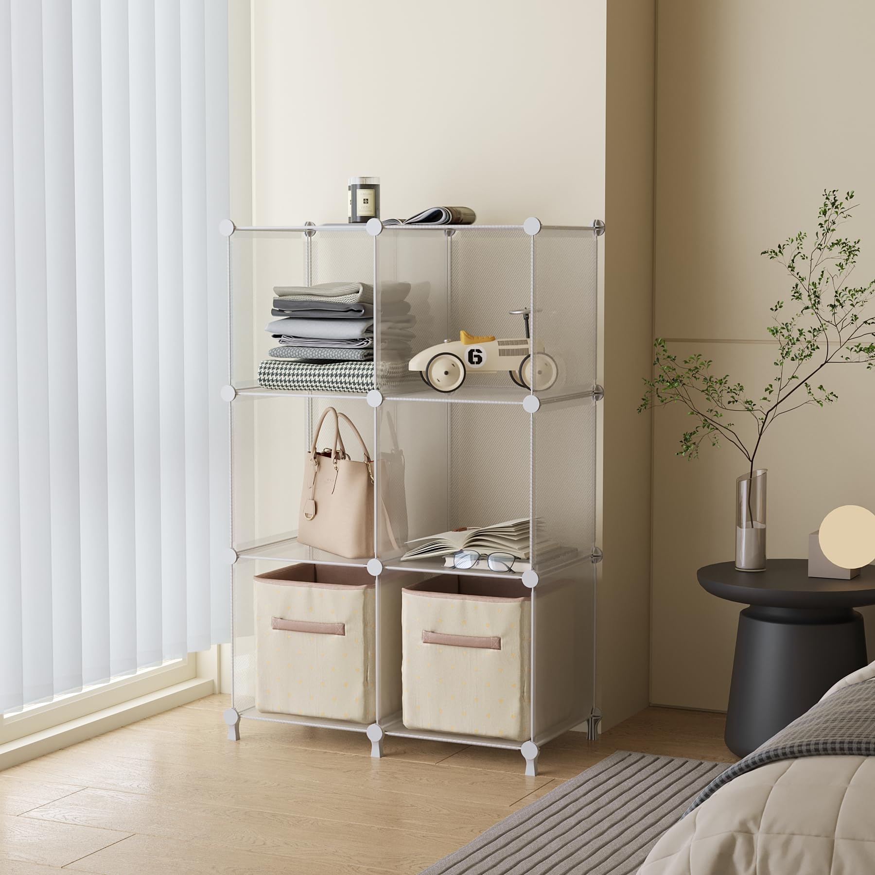 AWTATOS lightweight plastic closet organizer offers portable storage you can relocate.