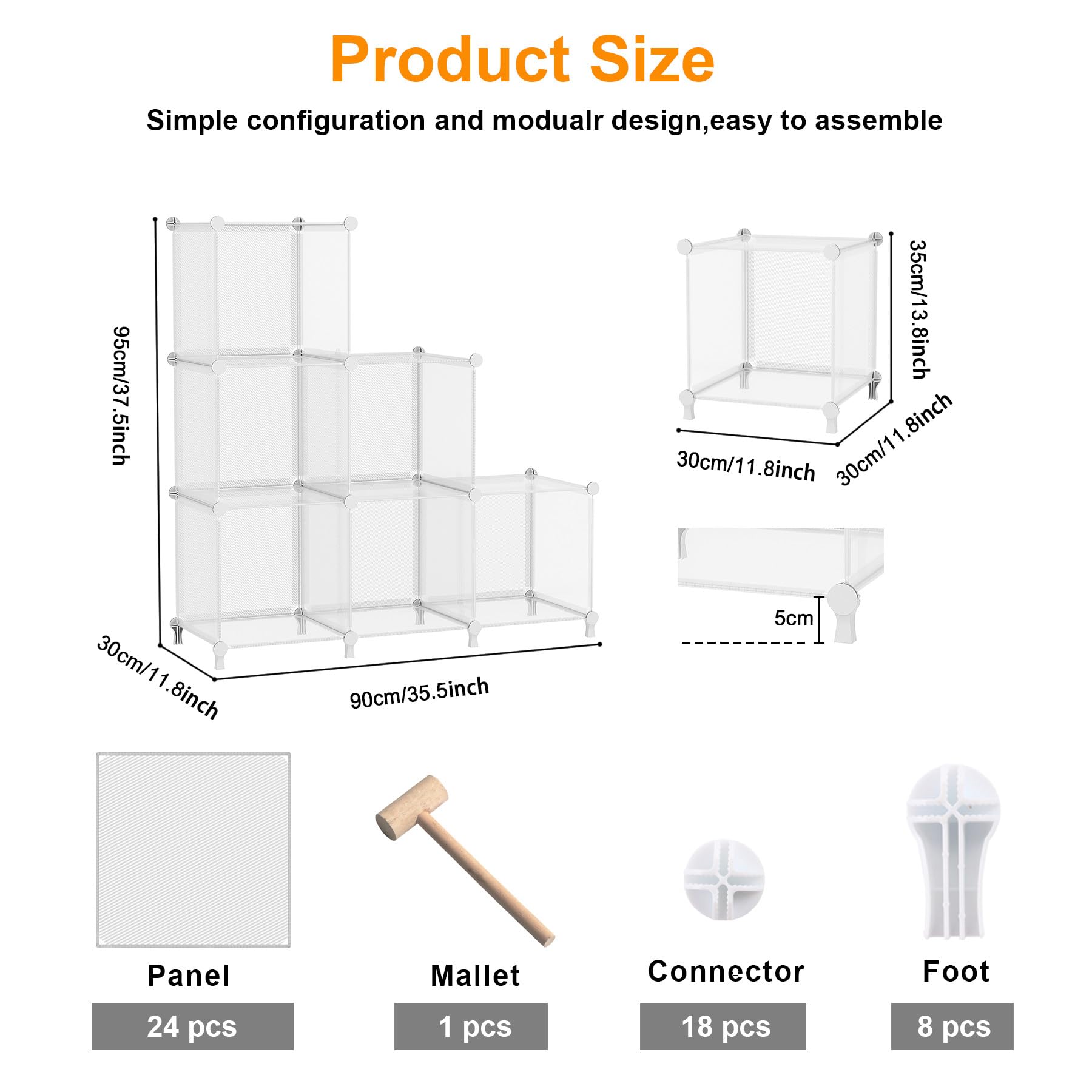 AWTATOS polyethylene panel and metal frame provide durable, easy-clean storage.