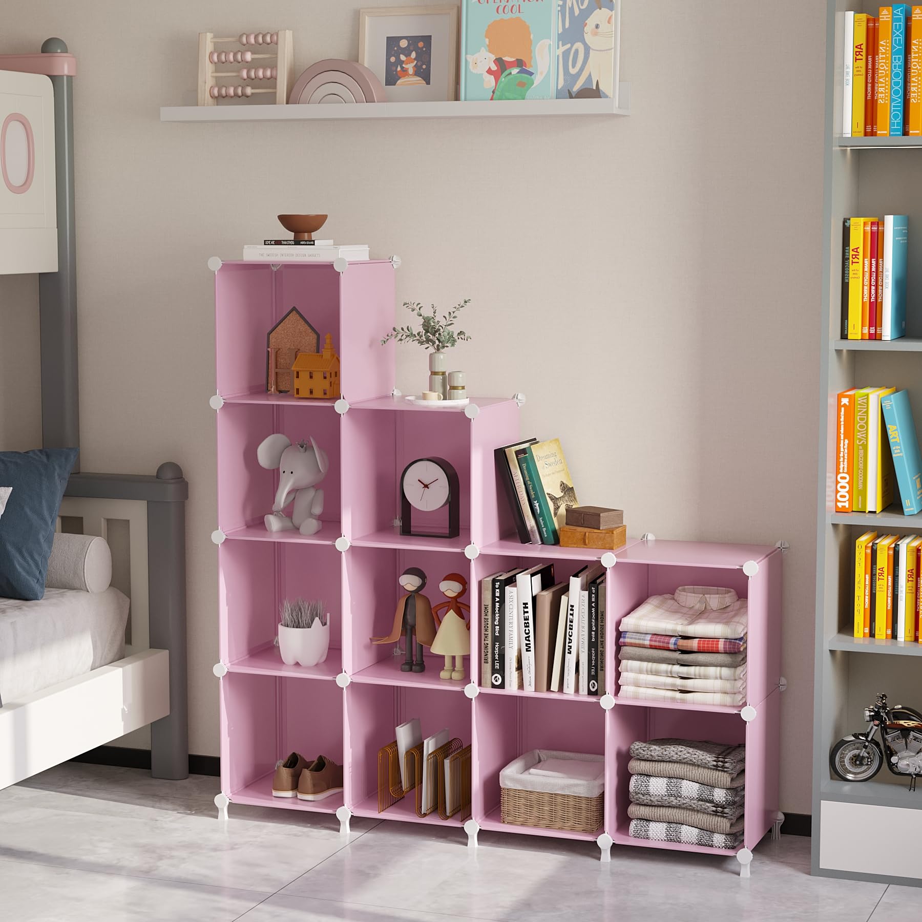 AWTATOS stackable closet setup demonstrates space-saving organization.
