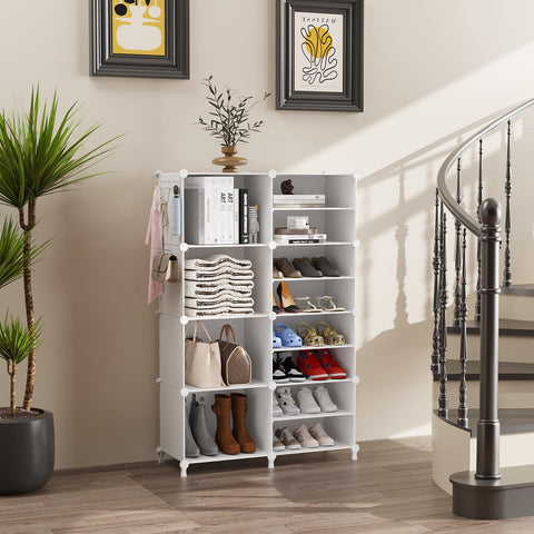 AWTATOS stackable closet shelves assembled easily for flexible room configurations.