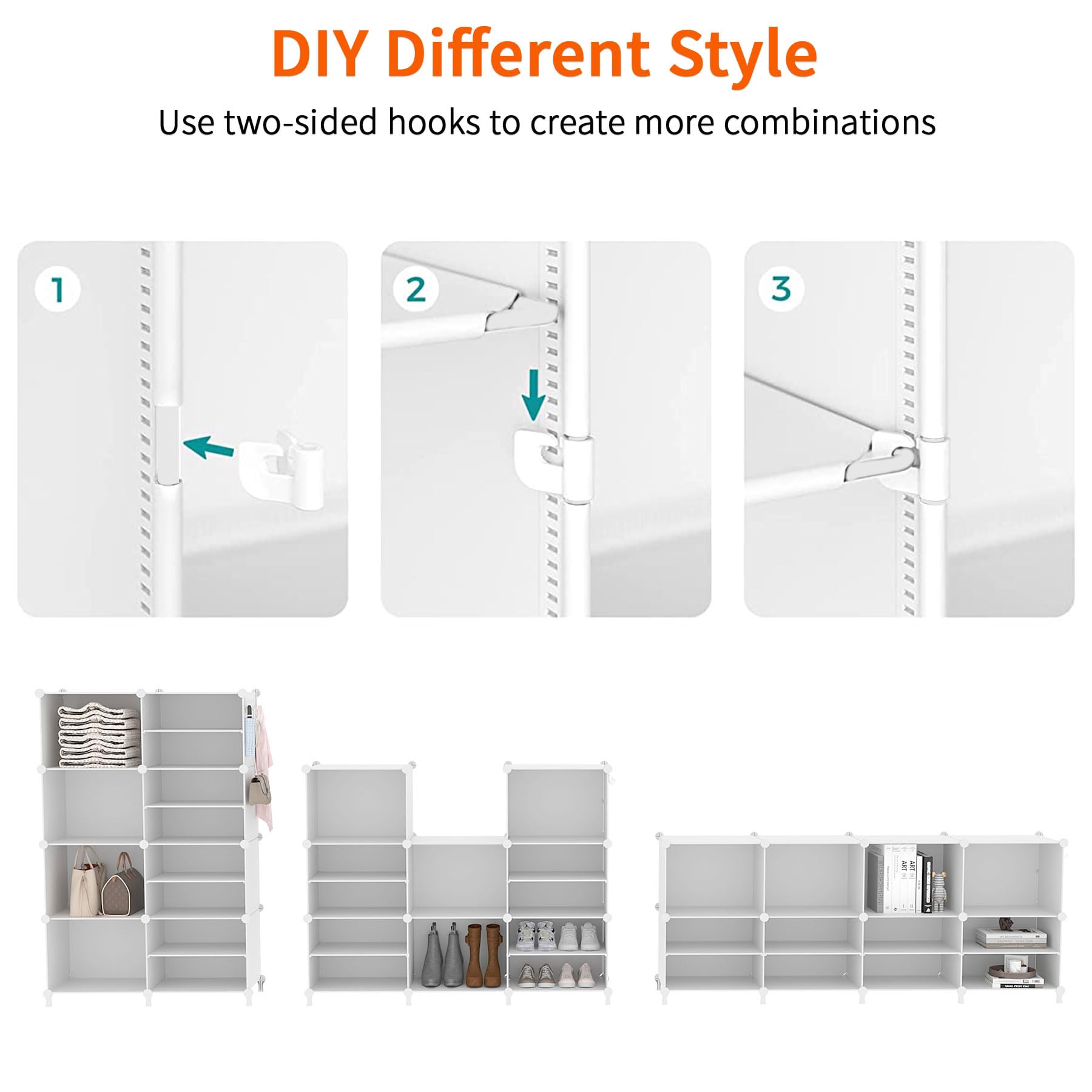 AWTATOS 6-cube stackable design frees closet space