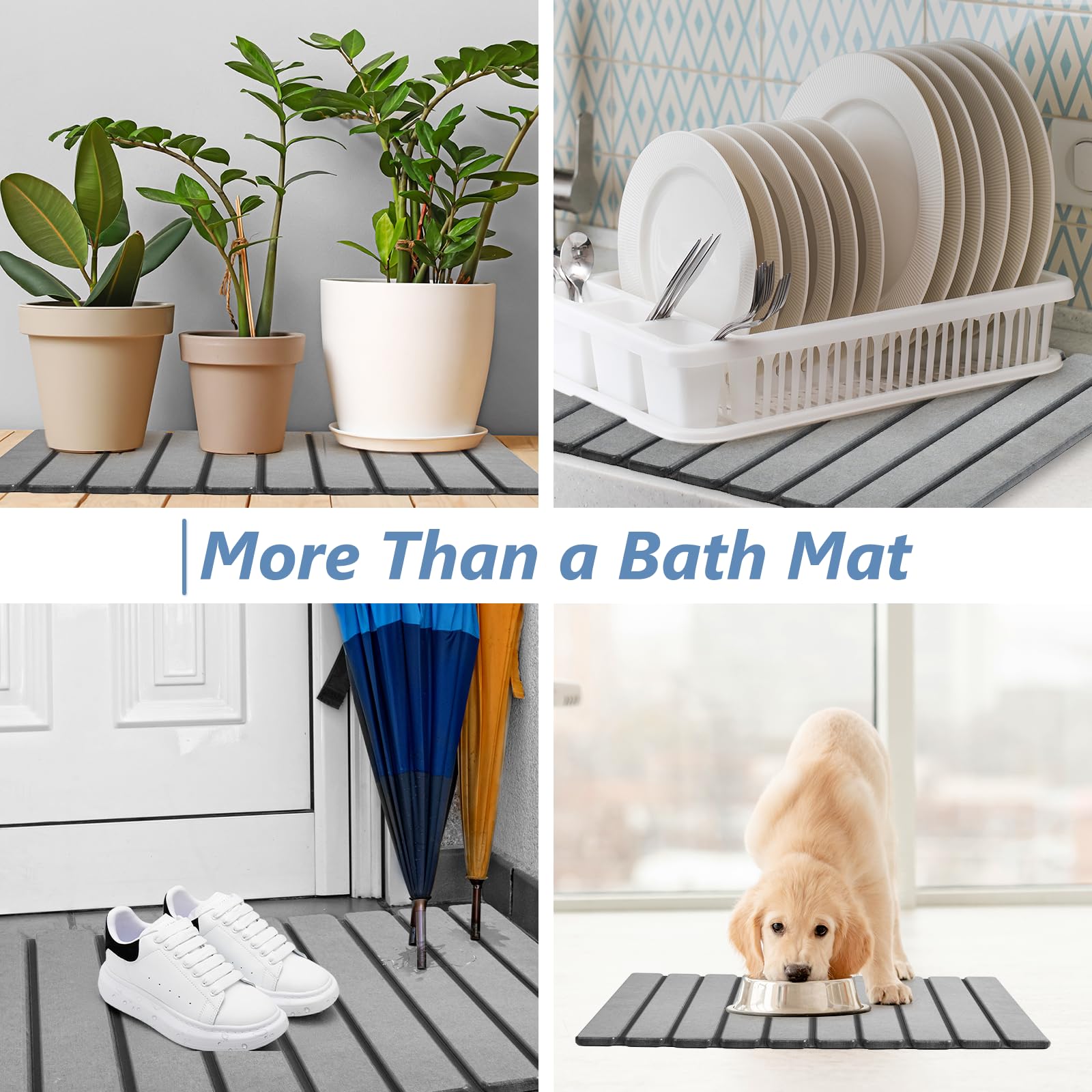AWW Foldable Stone Bath Mat compact design for apartments and RVs.