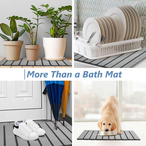 AWW Foldable Stone Bath Mat compact design for apartments and RVs.