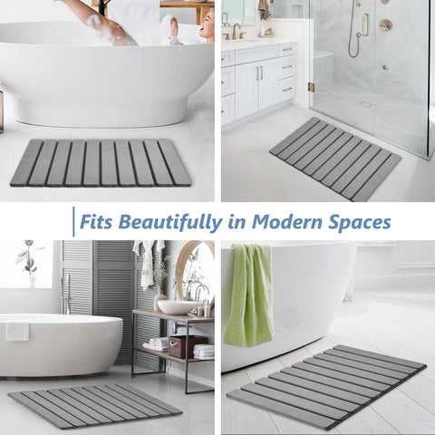 AWW Foldable Stone Bath Mat easy to wipe-clean and refresh.