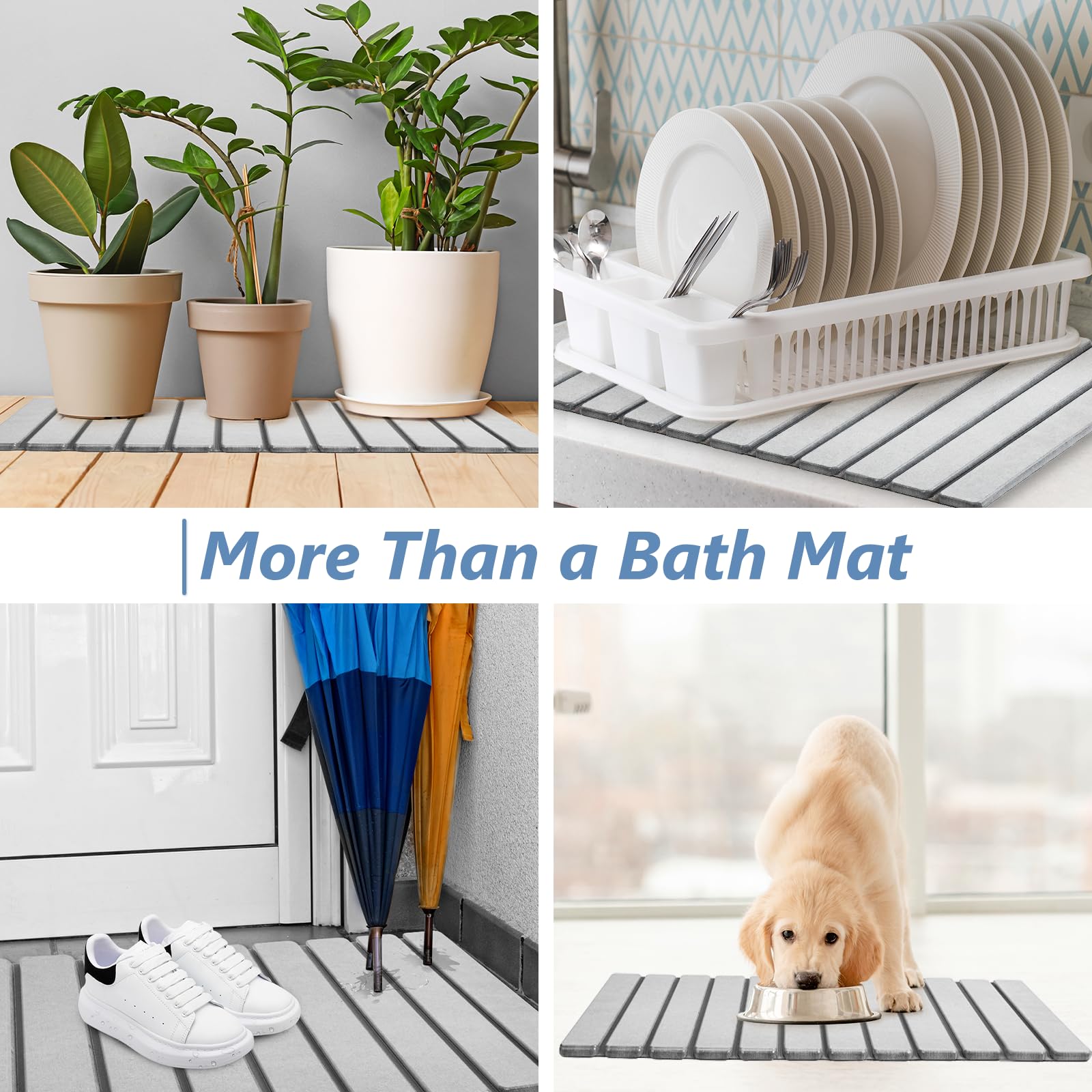 AWW Foldable Stone Bath Mat suitable for small bathroom setups and layouts