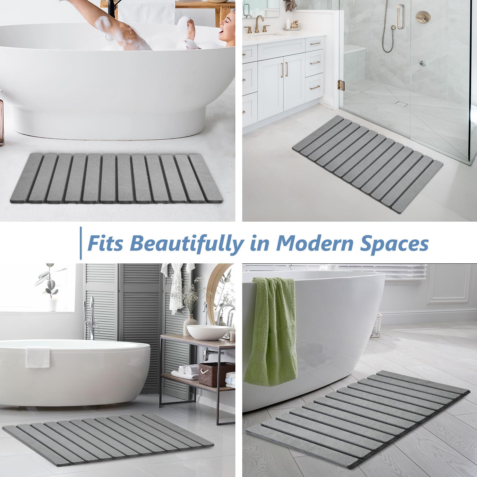Grey AWW mat adds modern touch to bath space
