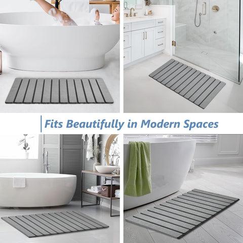 Grey AWW mat adds modern touch to bath space