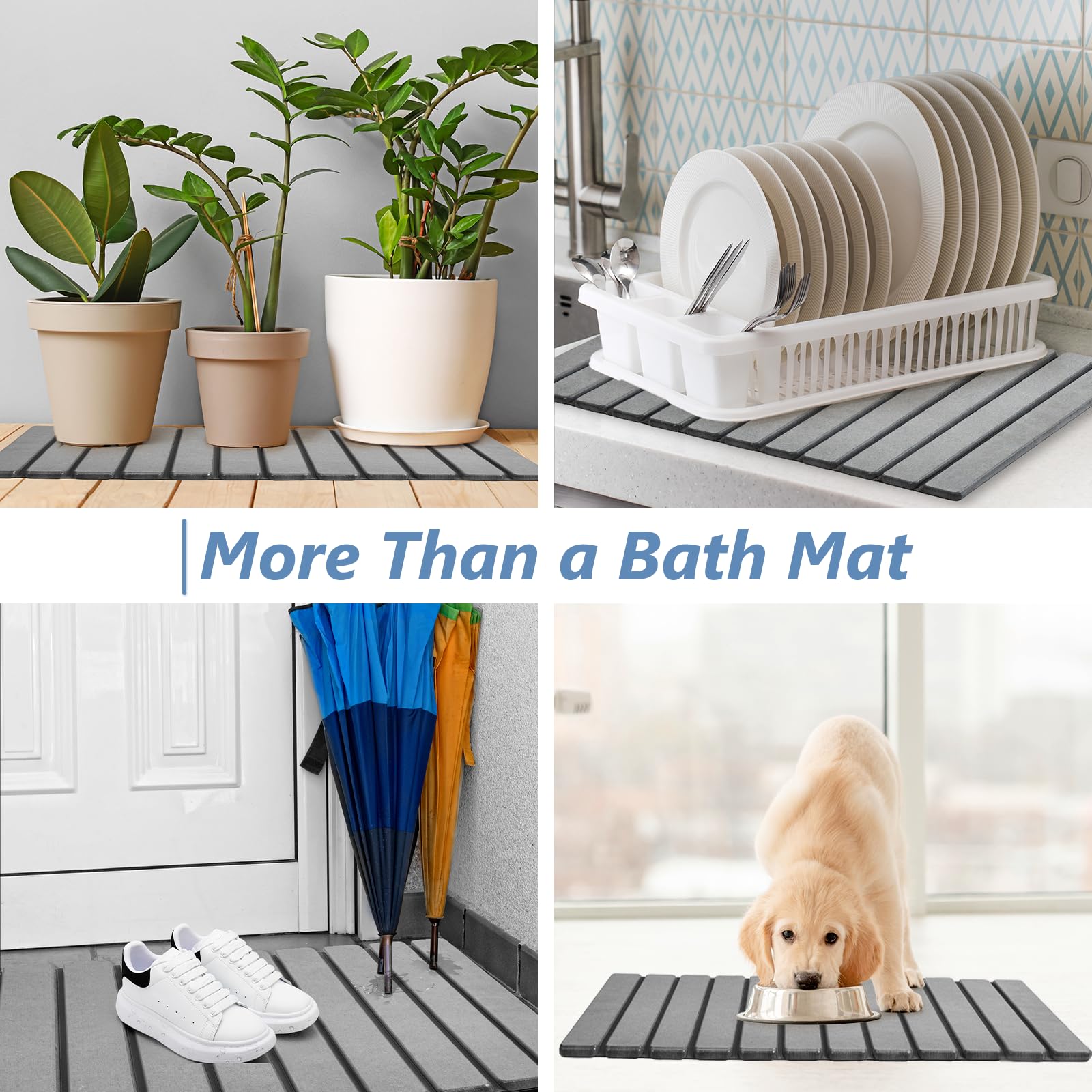 Lightweight mat dries quickly after use in busy mornings