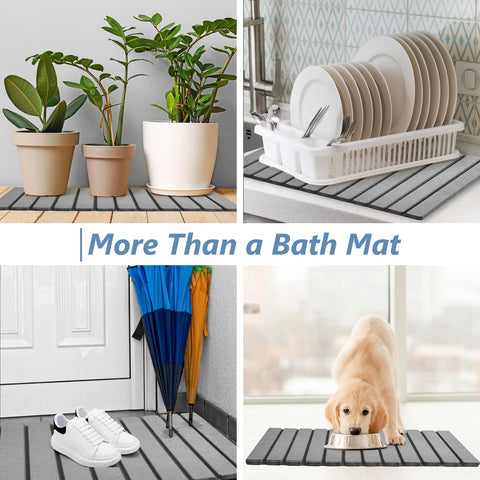 Lightweight mat dries quickly after use in busy mornings