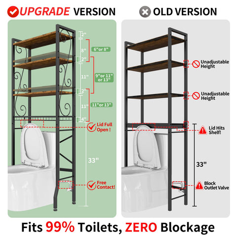 Axdtvoz bathroom shelves adjustable wood for flexible organization.