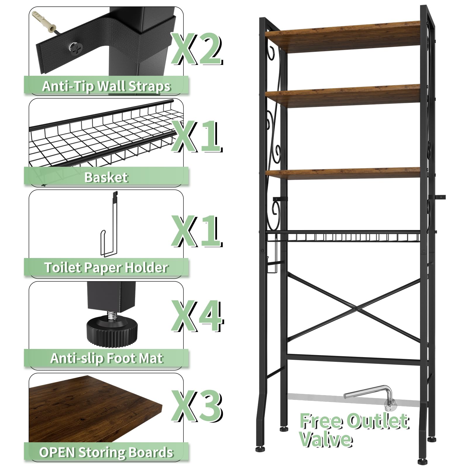 Axdtvoz basket included for hidden storage of essentials.
