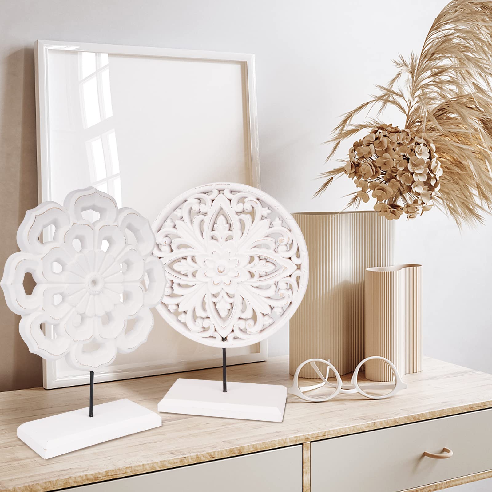 AXEARTE floral cutout art serves as a unique decor focal point.