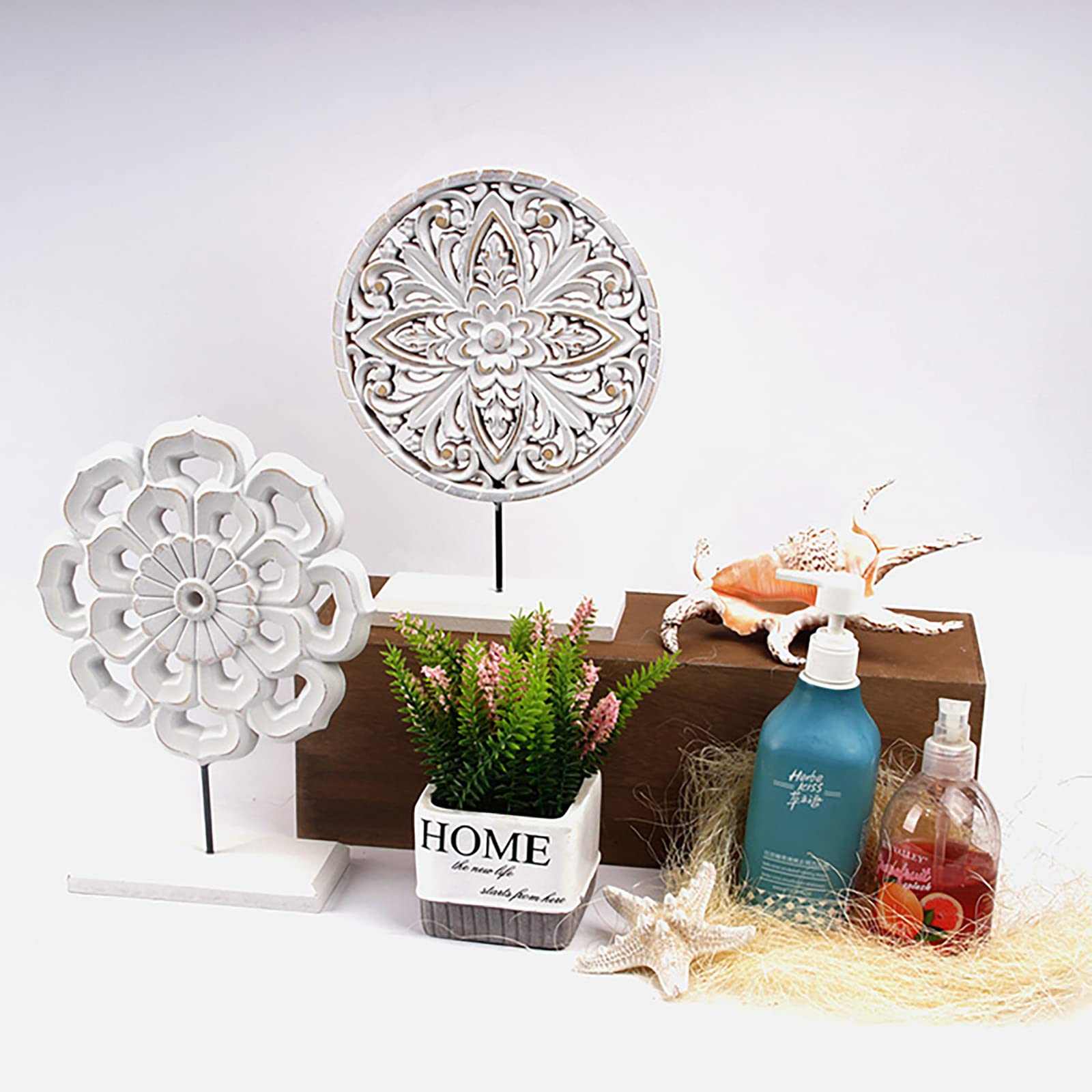 AXEARTE rustic contemporary design complements light and dark furniture.