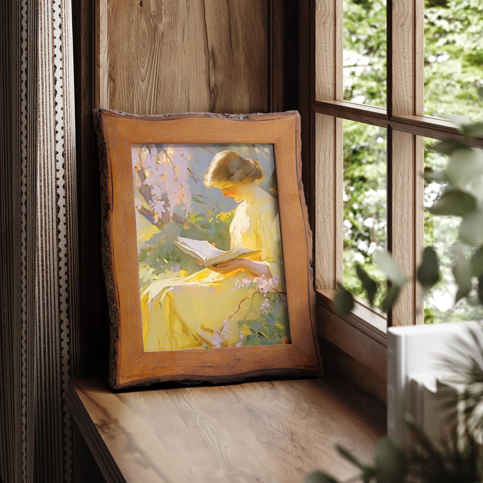 Axeman live edge frame with high-definition glass front protects memories from dust and UV