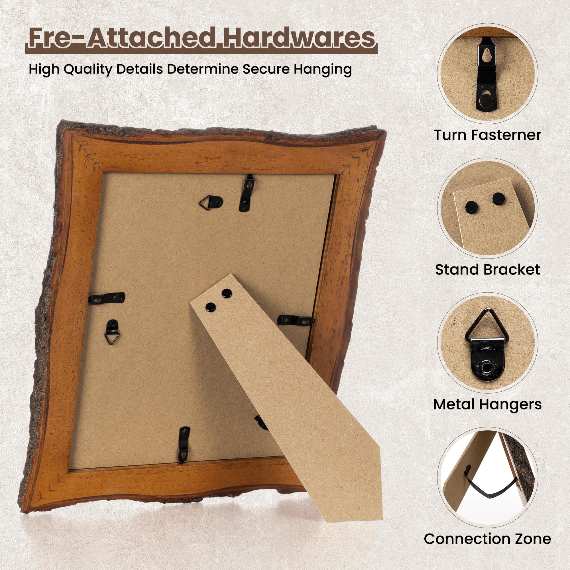 Axeman 8x10 rustic frame with polished edges for safe handling
