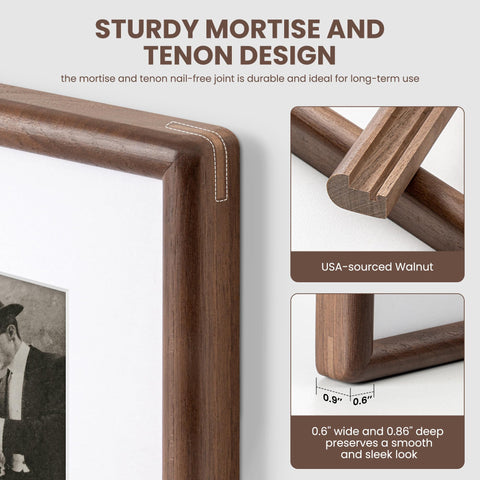 Axeman 8x10 walnut frame grain detail emphasizes wood texture