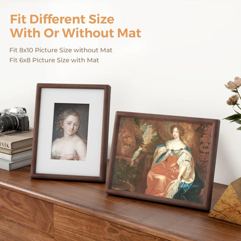 Axeman 8x10 walnut frame wall mount with kickstand enables flexible display