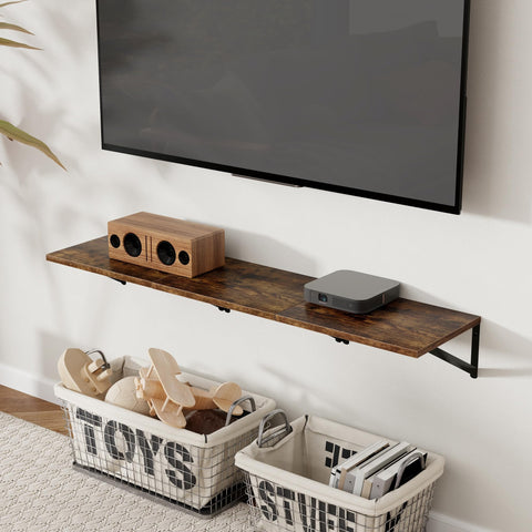 Axeman deep floating shelf bracket closeup highlights heavy-duty triangular brackets