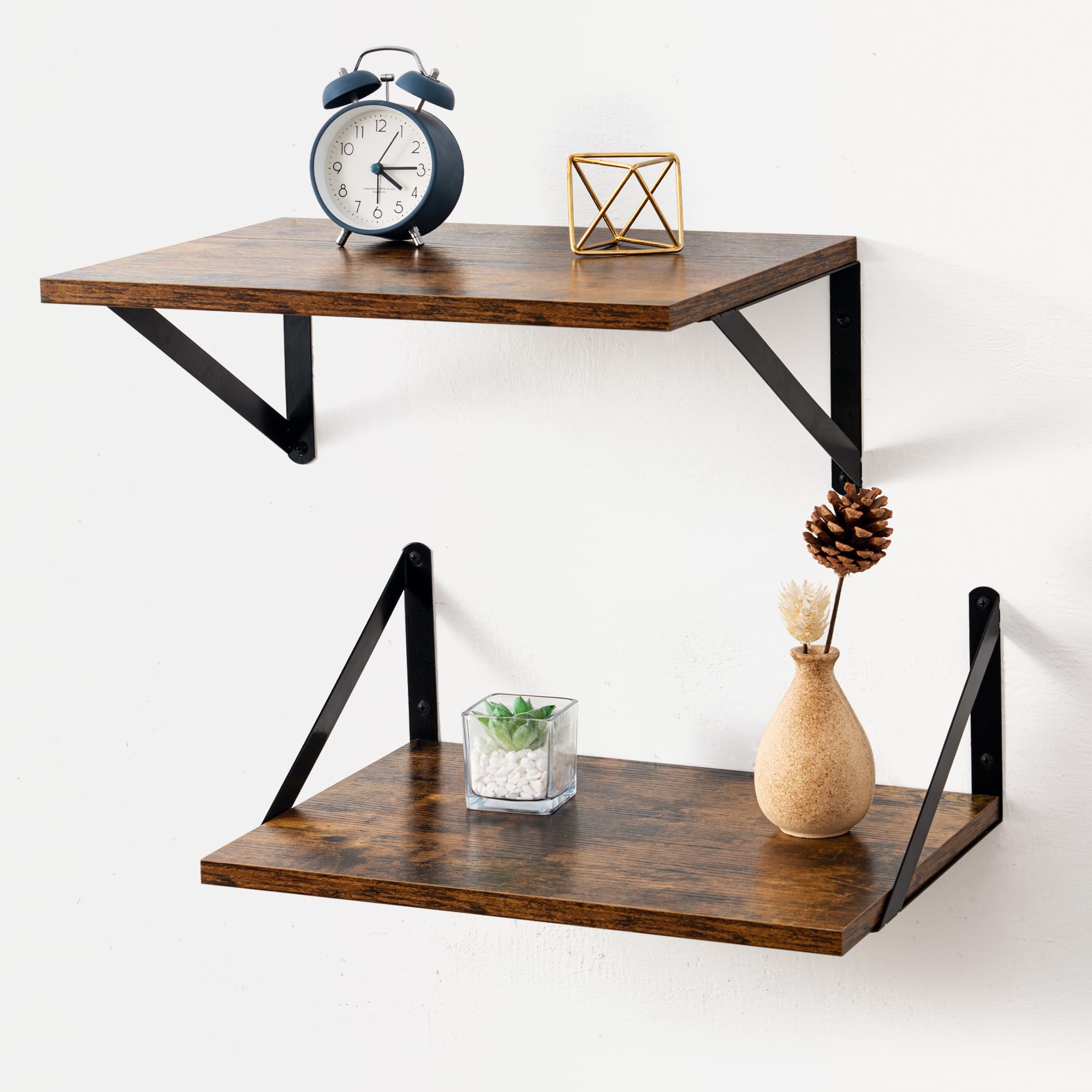 Axeman deep floating shelf 16x12 front view showing spacious display for living room