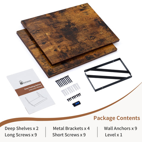 Axeman deep floating shelf in bathroom mounted for towels and everyday essentials