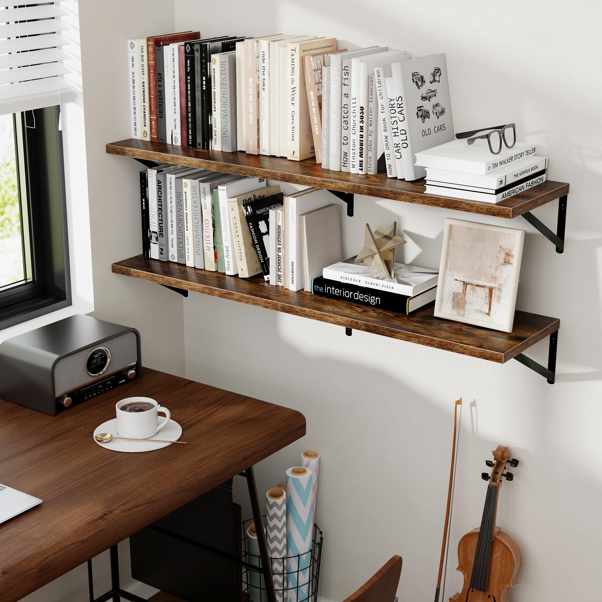 Axeman installation-ready shelf mounted with hardware included for quick setup
