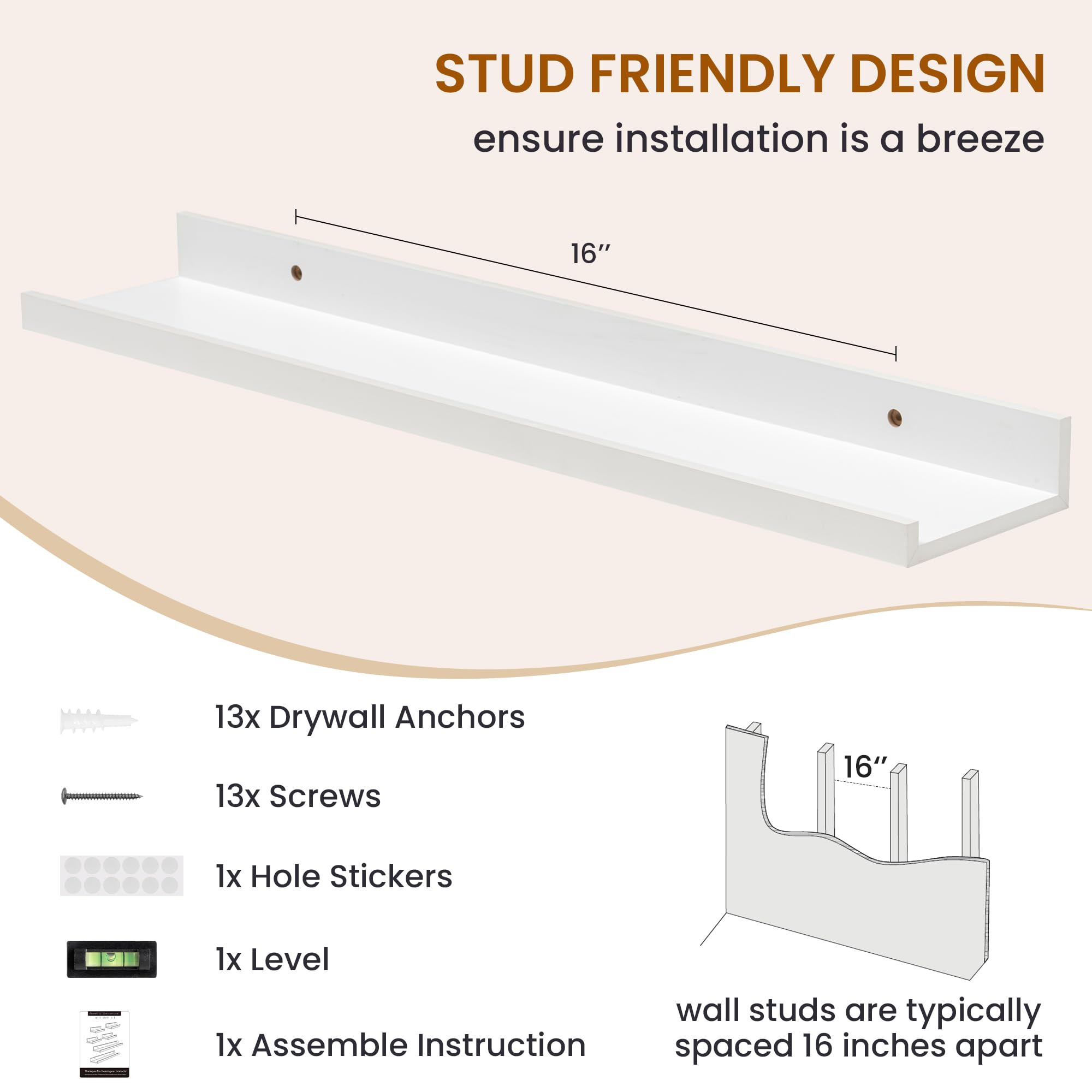 Axeman floating shelves maximize wall space while reducing clutter