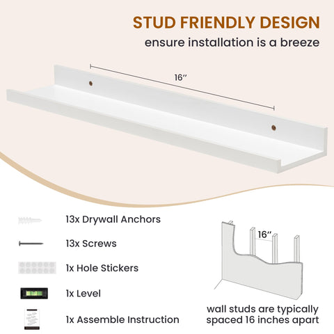Axeman floating shelves maximize wall space while reducing clutter