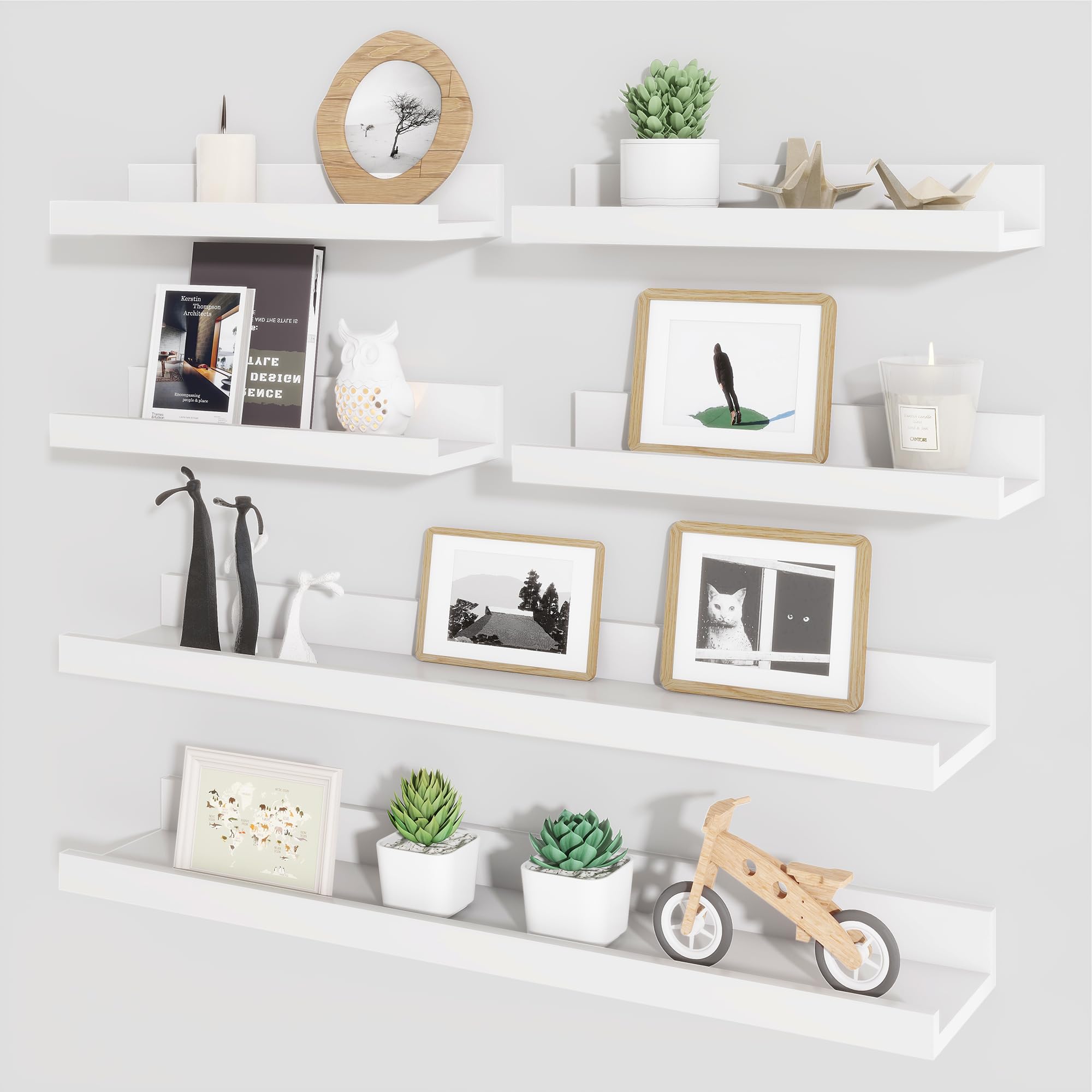 Axeman picture ledge shelf 6-pack for displaying memories with secure lip