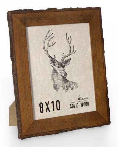 Axeman rustic 8x10 frame with live edge accent enhances family photos on walls.