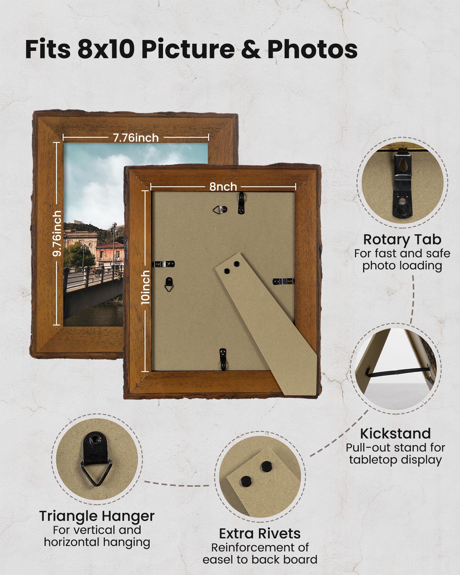 Axeman rustic 8x10 frame packaging protects your order during shipping.
