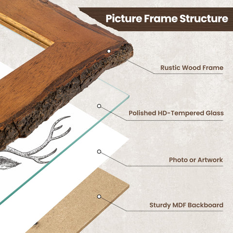 Axeman 8x10 solid wood frame showcases natural texture and durable construction
