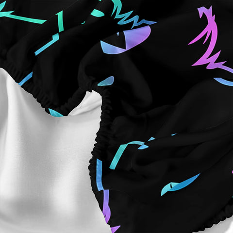 Axolotl full flat sheet with bright gradient line for lively mornings.