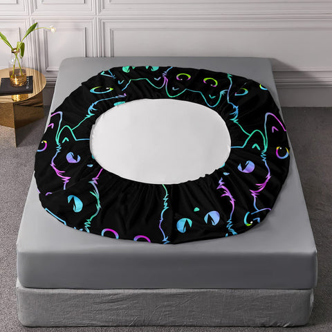 Axolotl queen flat sheet with gradient line design for versatile styling.